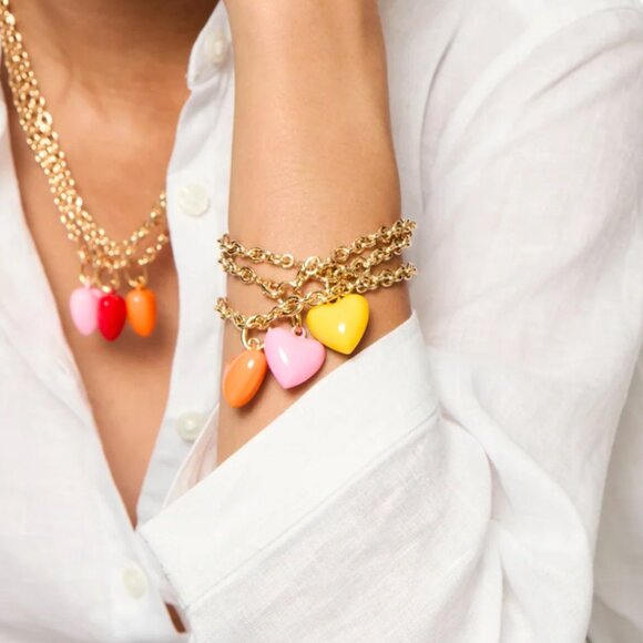 Roxanne Assoulin The Mini Puffy Heart Bracelet Pink - Picture 2 of 4